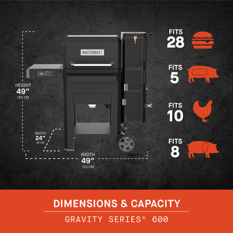 Masterbuilt Gravity Series 600 Digitale Houtskool Grill &amp; Smoker 